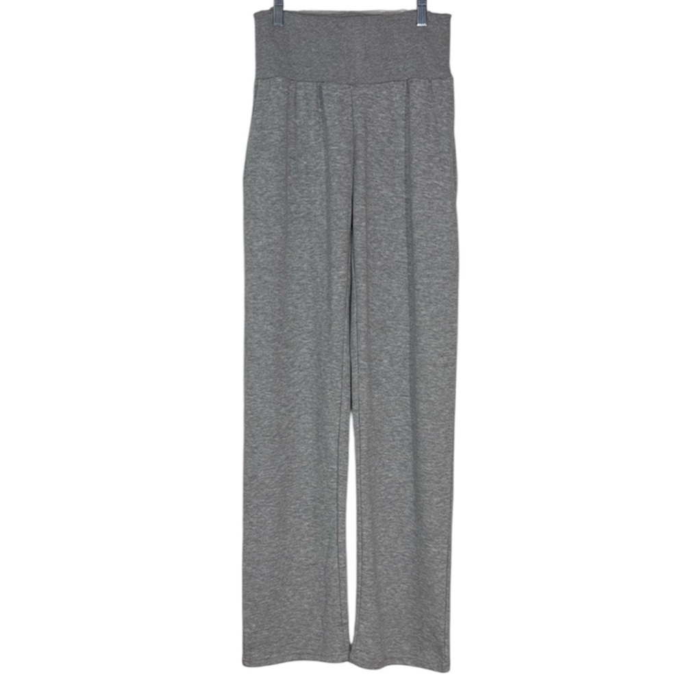 PrettyLittleThing Marl Fold Over Track Pants Gray